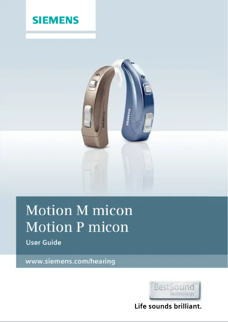 First page image of the manual for Motion P micon