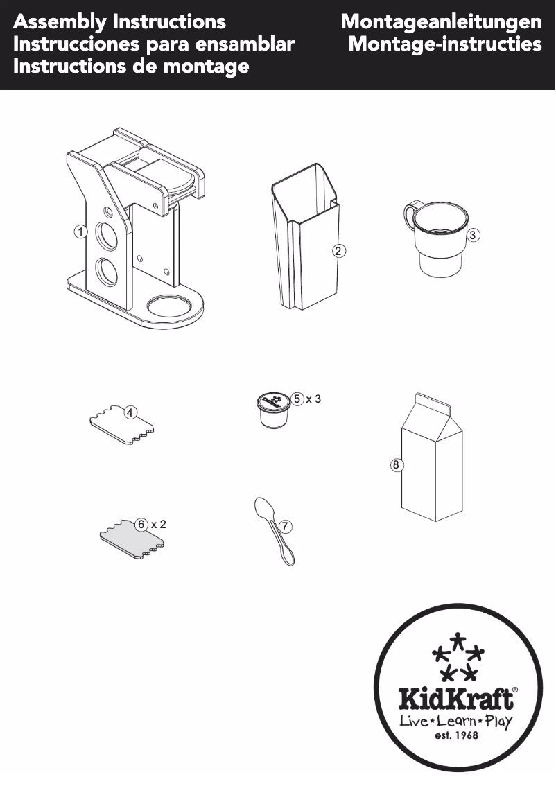 Page 1 of the manual User Manual KidKraft Espresso Coffee Set