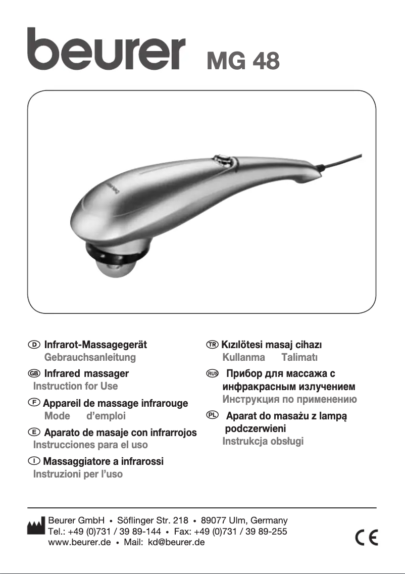 Page 1 of the manual User Manual Beurer MG 48