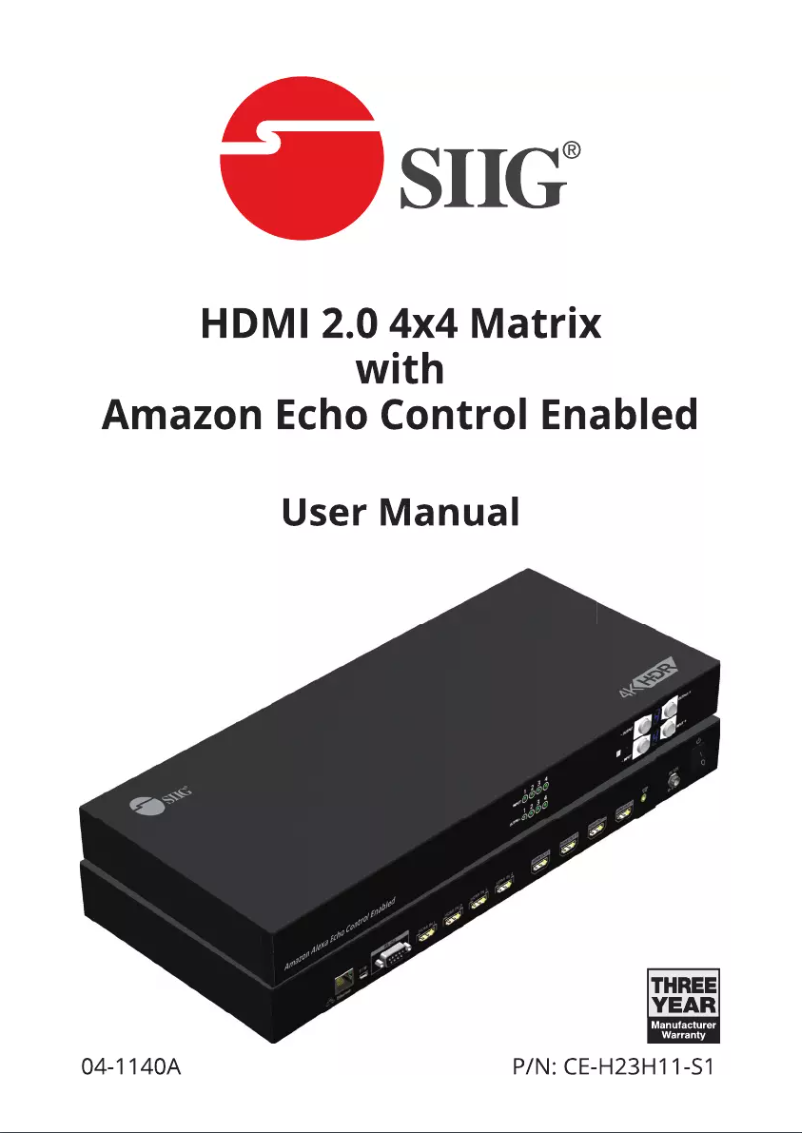 Page 1 of the manual User Manual Siig CE-H23H11-S1