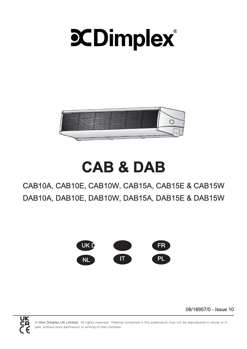 First page image of the manual for CAB15W