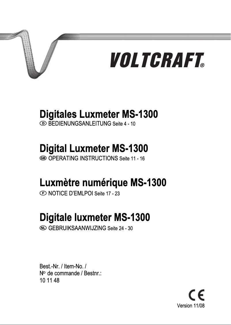Page 1 of the manual User Manual Voltcraft MS-1300