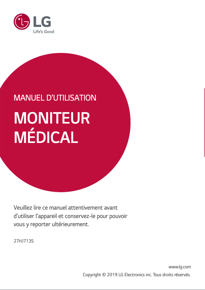 Page 1 of the manual User Manual LG 27HJ713S