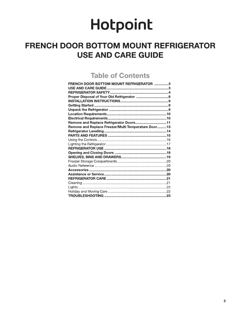 Page 1 of the manual User Manual Hotpoint HQ9 B2L G