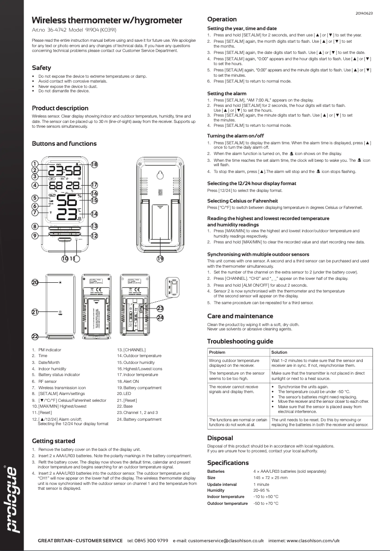 First page image of the manual for K0391