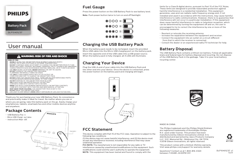 Page 1 of the manual User Manual Philips DLP10405