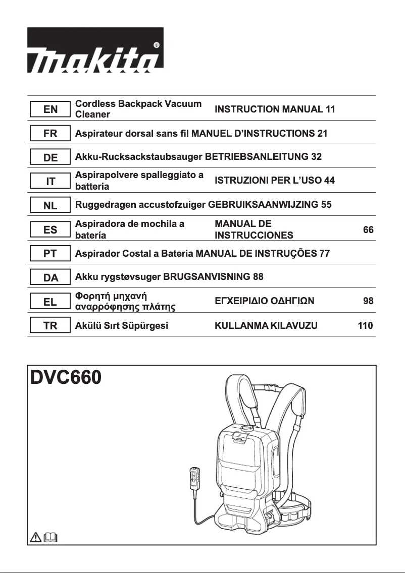 Page 1 of the manual User Manual Makita DVC660