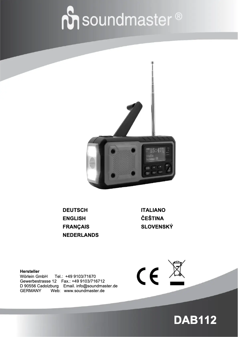 Page 1 of the manual User Manual Soundmaster DAB112