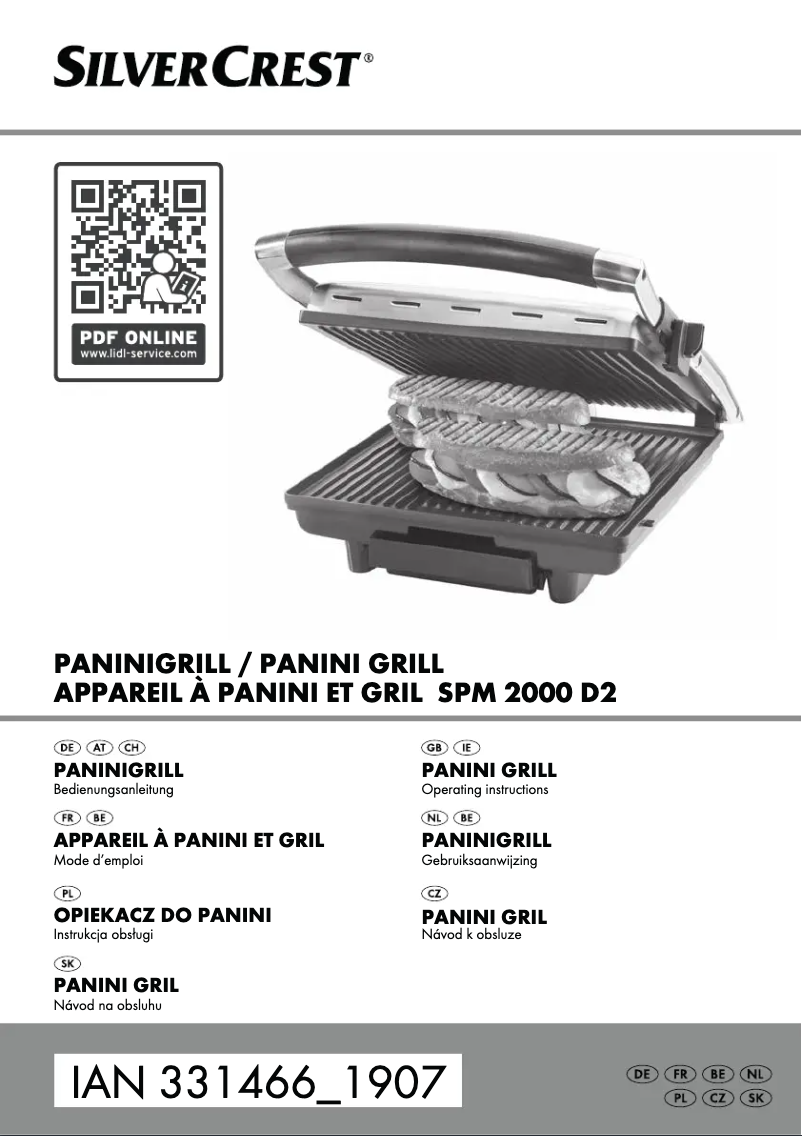 First page image of the manual for SPM 2000 D2