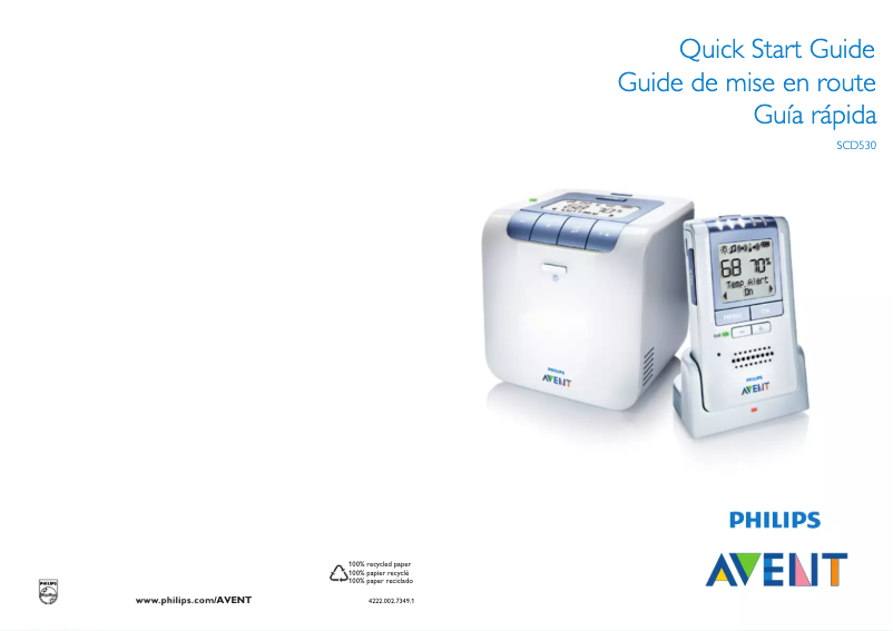 Page 1 of the manual Quick Start Guide Philips AVENT SCD530