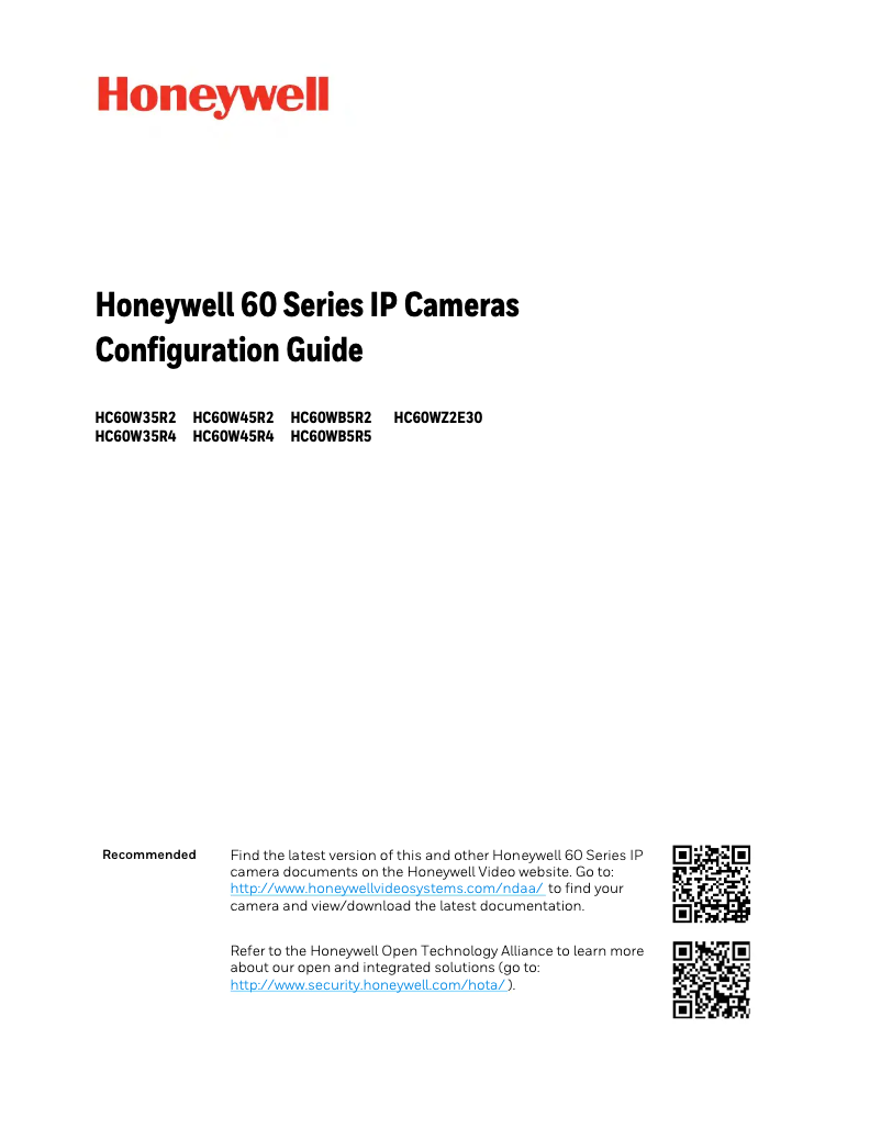 First page image of the manual for HC60W44R2L