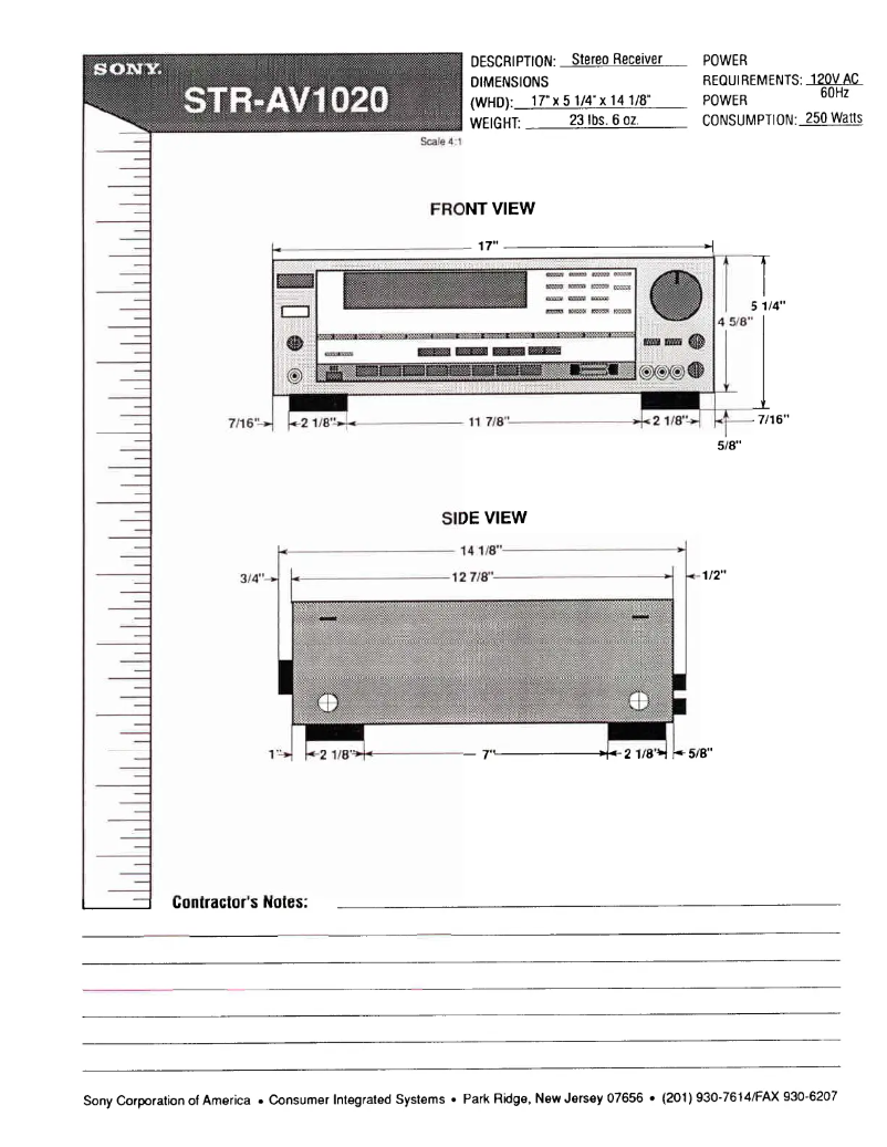 First page image of the manual for STR-AV1020
