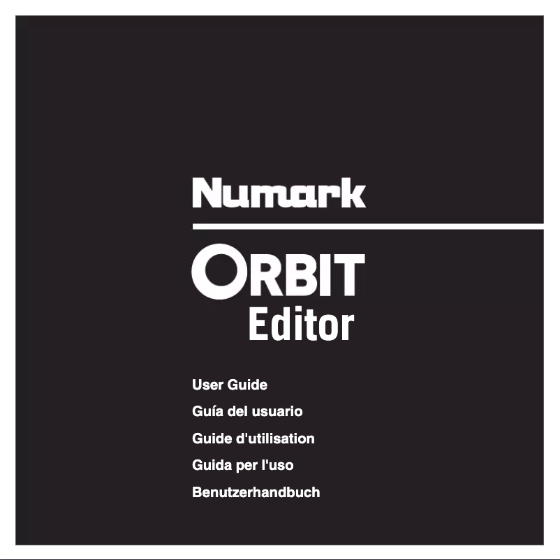 Page 1 of the manual User Manual Numark Orbit Editor