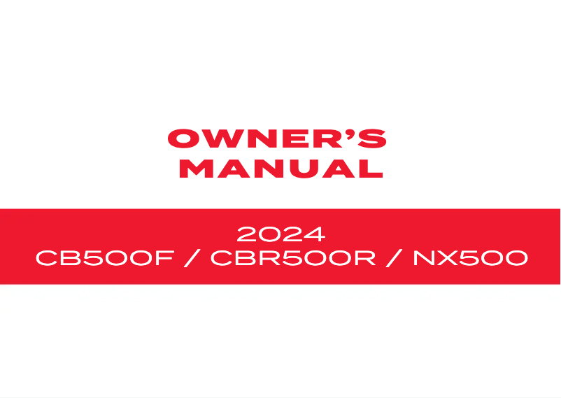 First page image of the manual for CBR500R (2024)