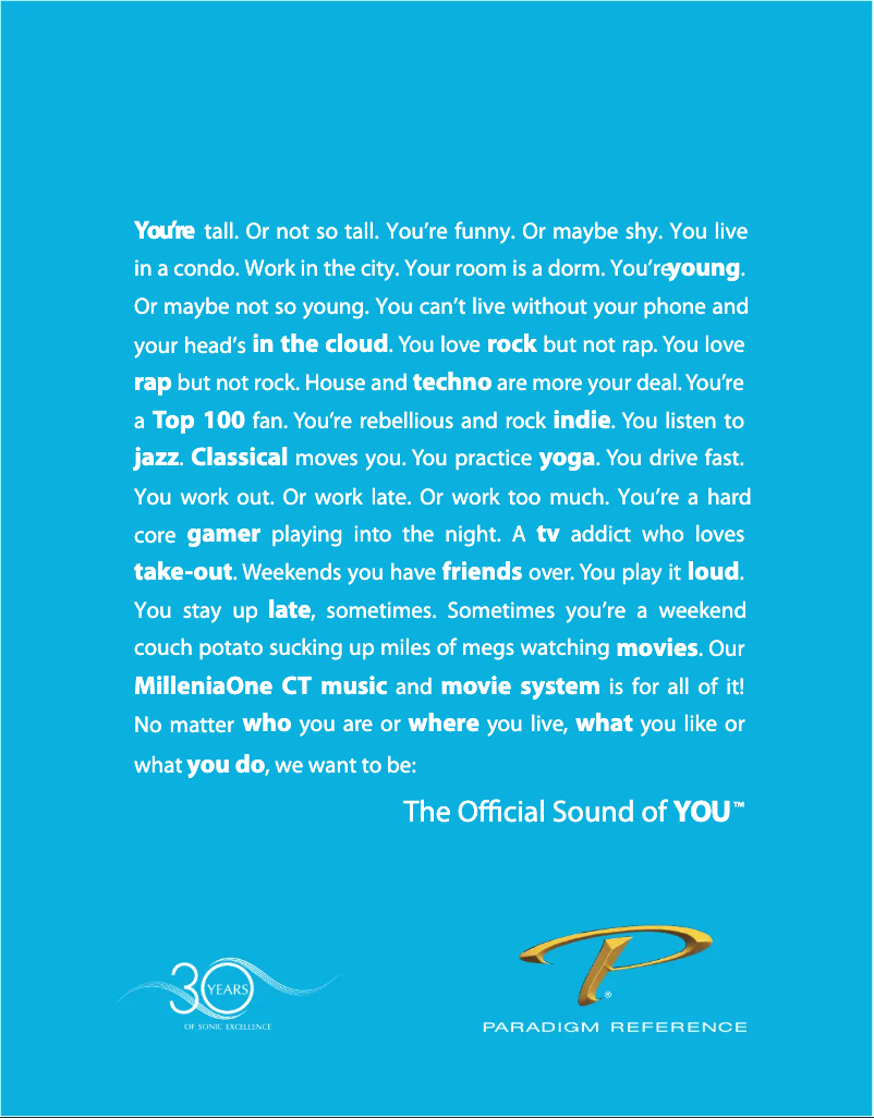 First page image of the manual for MilleniaOne CT