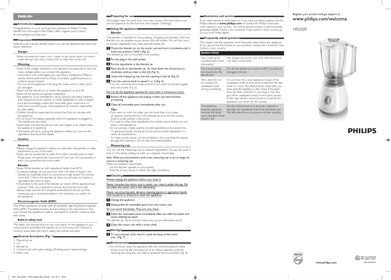 First page image of the manual for Daily Collection HR2009