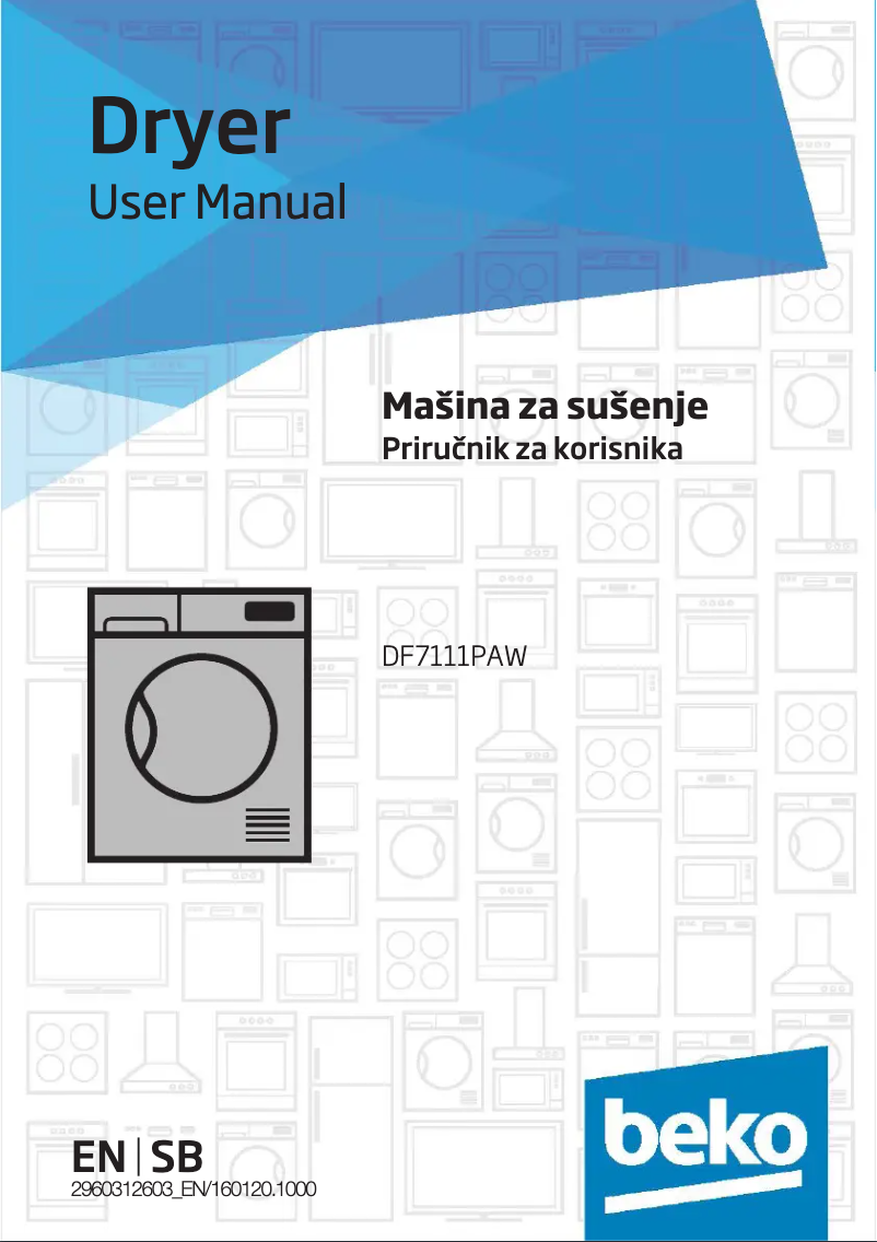 Page 1 of the manual User Manual Beko DF 7111 PAW