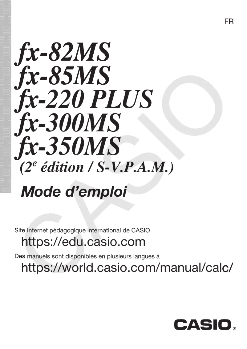 First page image of the manual for FX-300MS