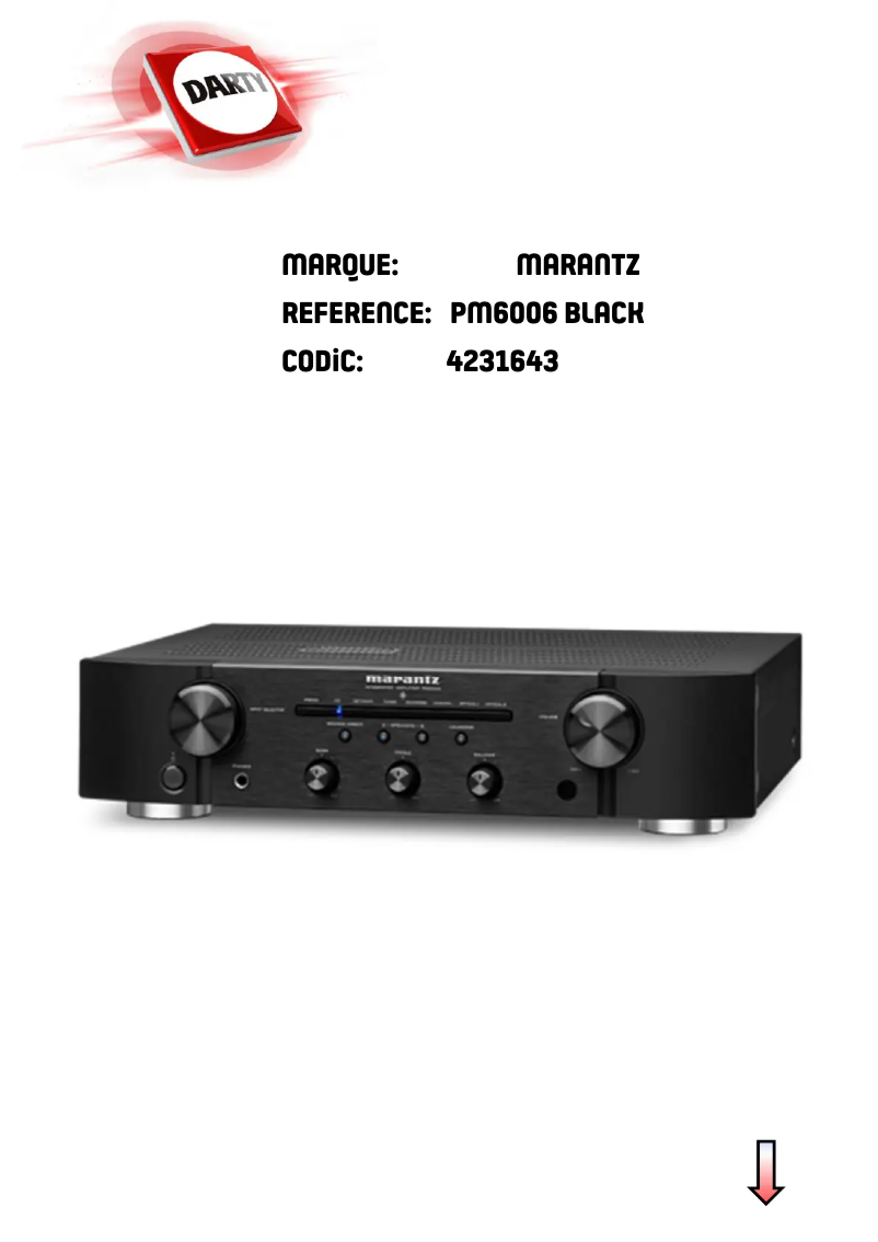 Page 1 of the manual User Manual Marantz PM6006