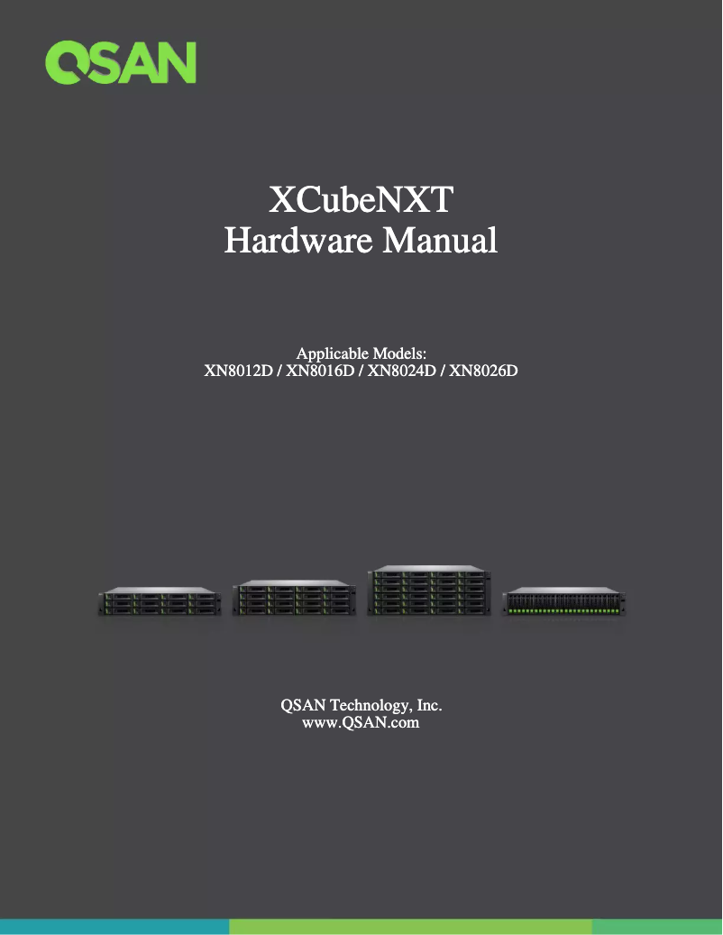 Page 1 of the manual User Manual Qsan XCubeNAS