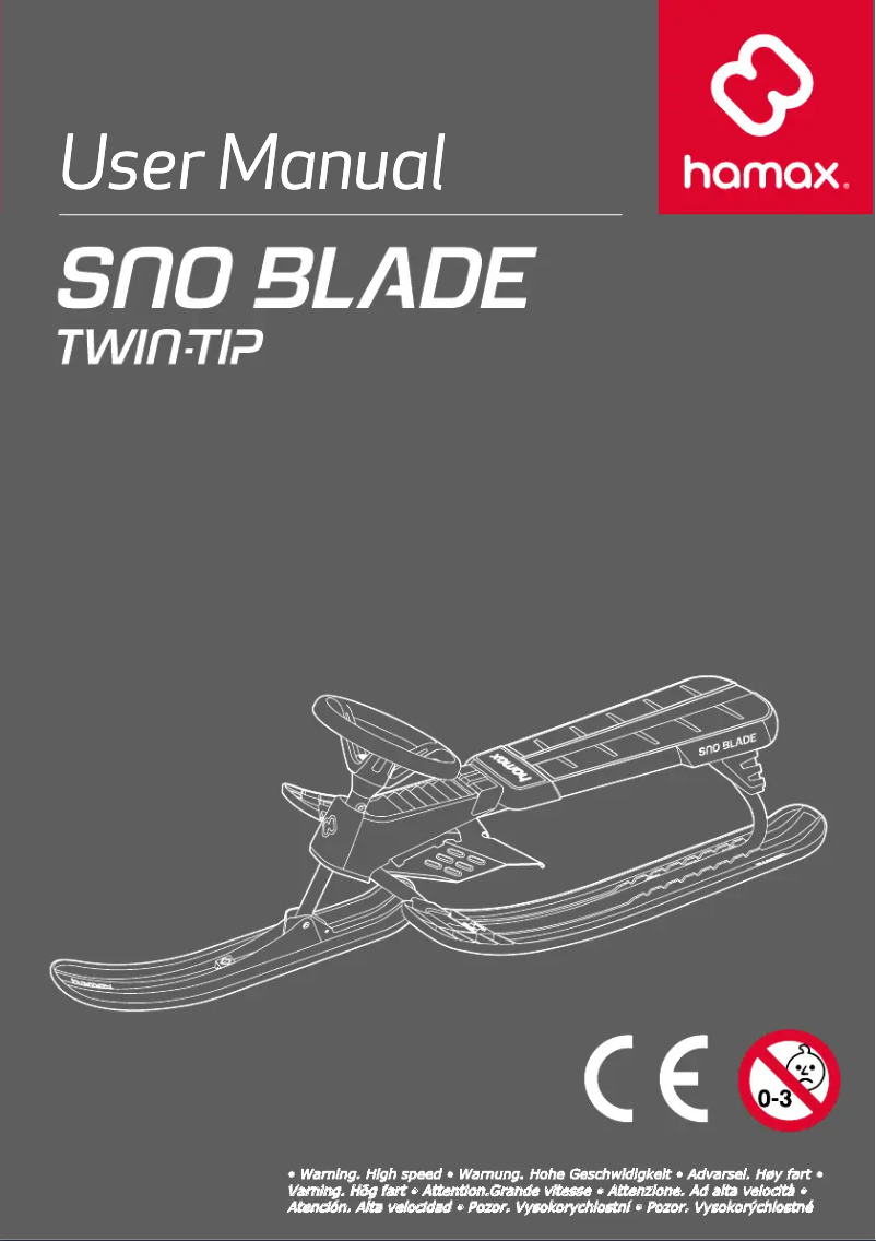 First page image of the manual for Sno Blade