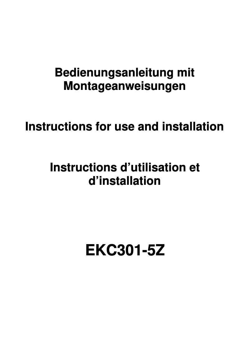 Page 1 of the manual User Manual Exquisit EKC 301-5 Z