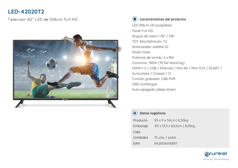 First page image of the manual for LED-42020T2