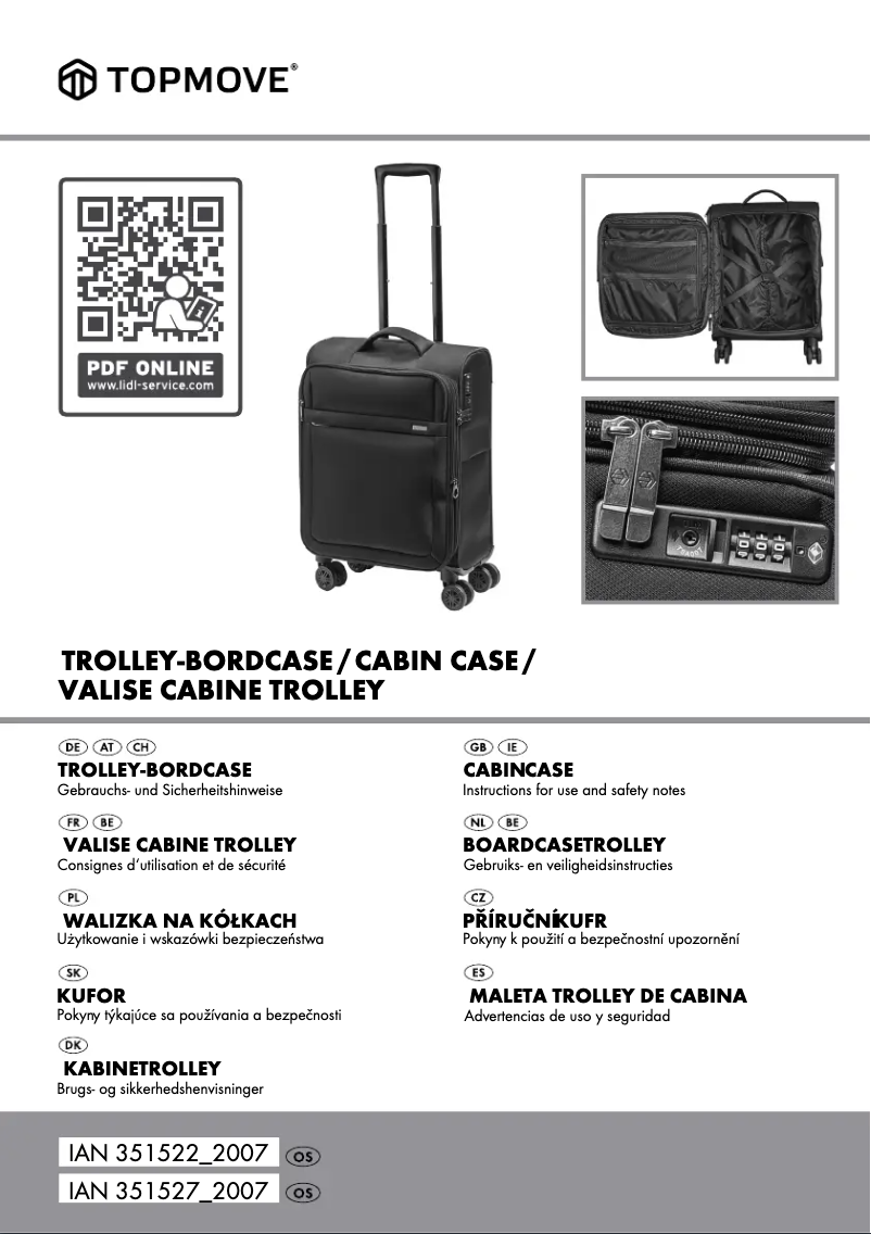 Page 1 of the manual User Manual Topmove IAN 351522
