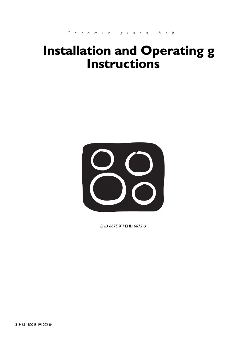 First page image of the manual for EHD 6675 X