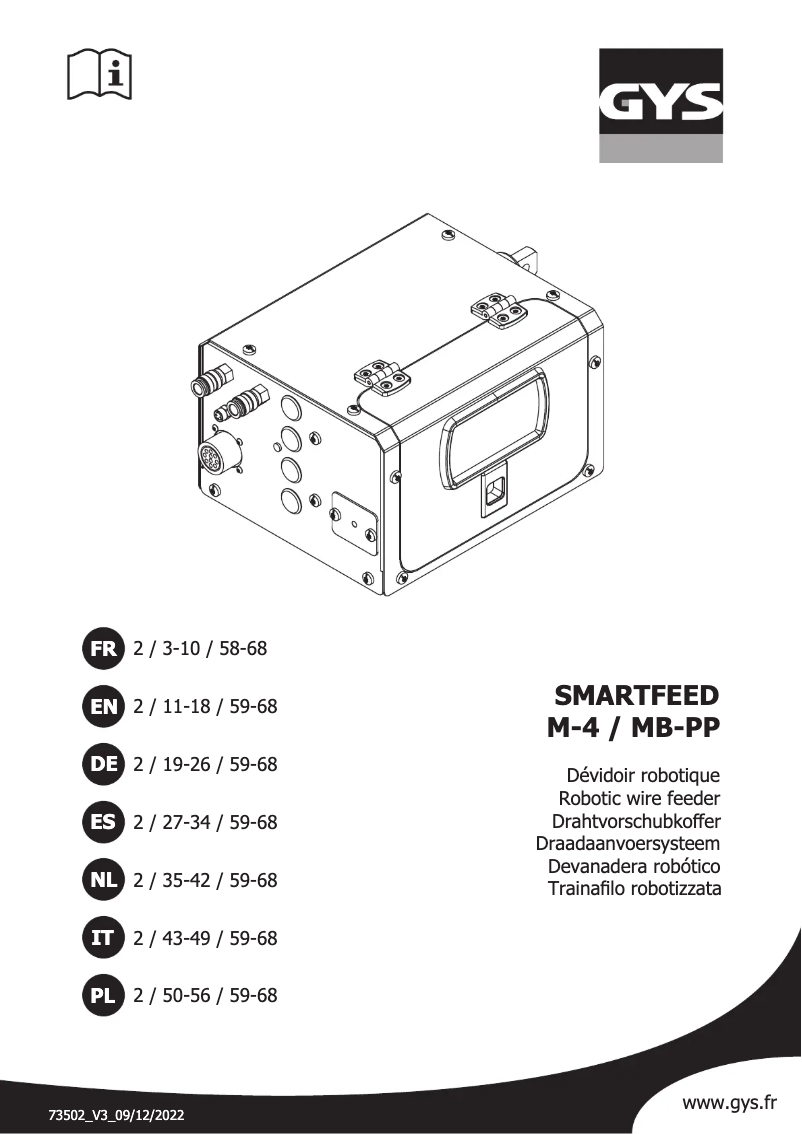 Page 1 of the manual User Manual GYS Smartfeed M-4