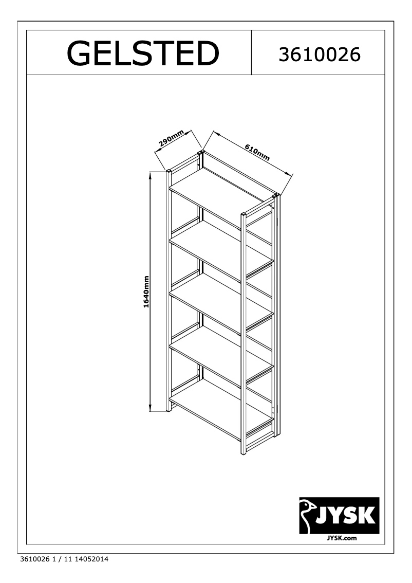 Page 1 of the manual User Manual JYSK Gelsted (61x164x29)