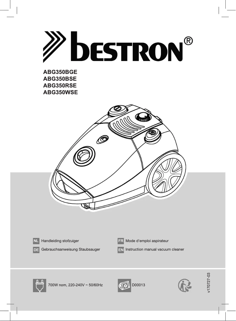 Page 1 of the manual User Manual Bestron ABG350WSE
