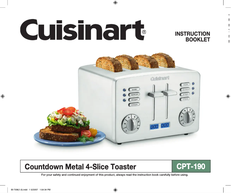 Page 1 of the manual User Manual Cuisinart Countdown Metal CPT-190