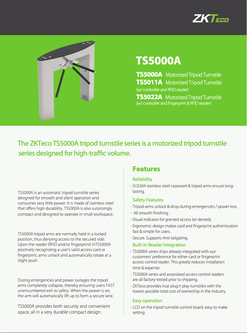 Image de la première page du manuel de l'appareil TS5000A