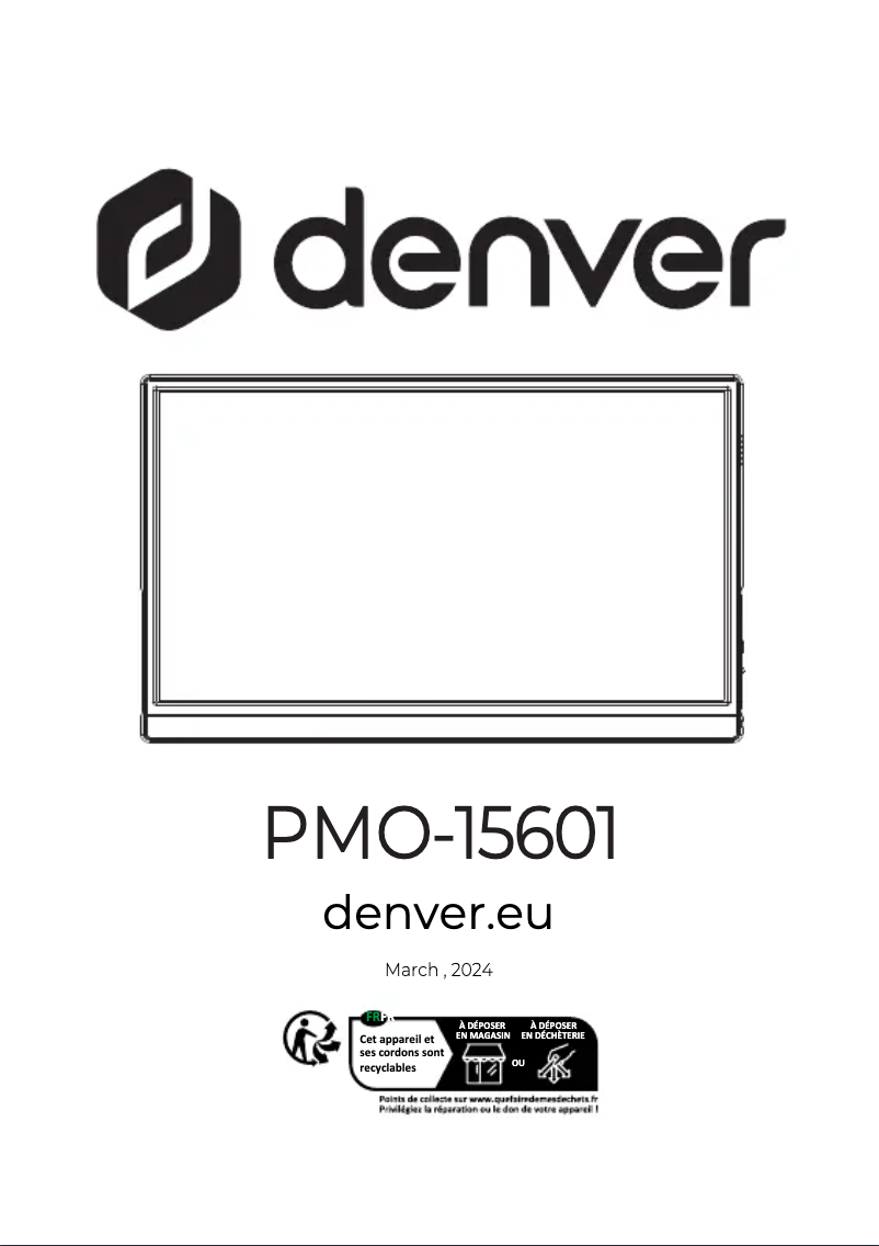 Page 1 of the manual User Manual Denver PMO-15601