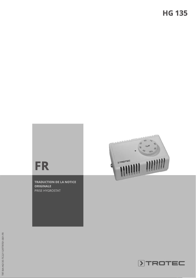 Page 1 of the manual User Manual Trotec HG 135