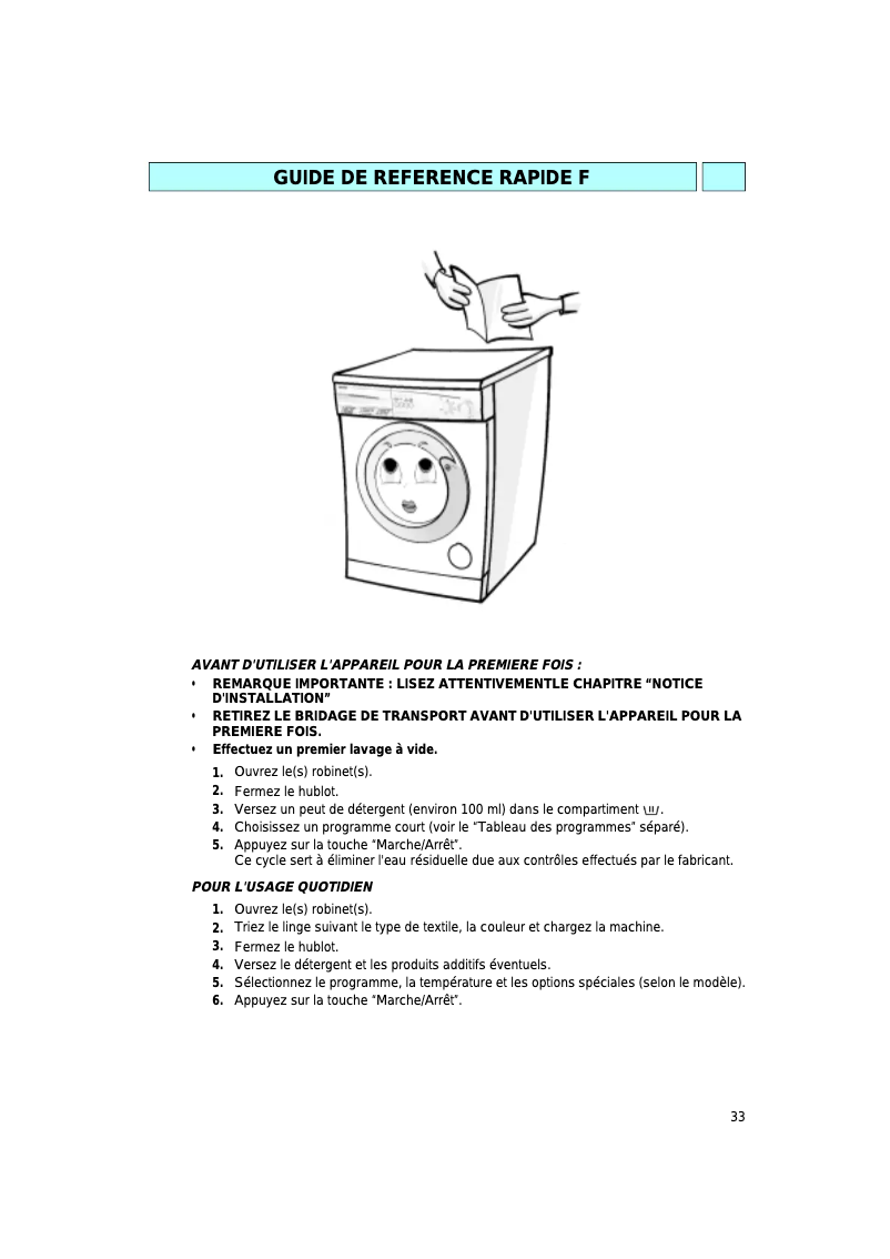 First page image of the manual for AWP 091