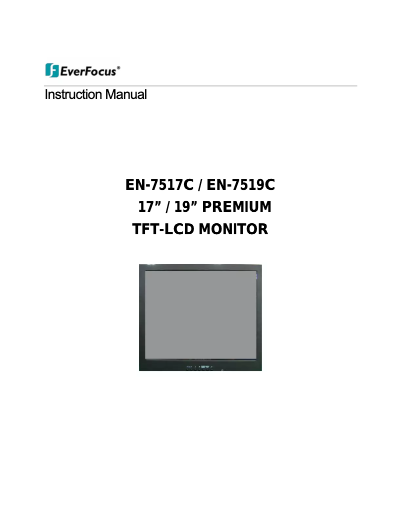 Page 1 of the manual User Manual EverFocus EN-7519C