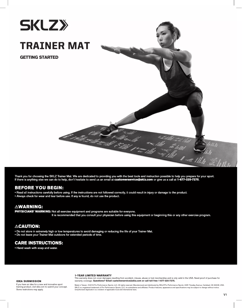First page image of the manual for TRAINERMAT