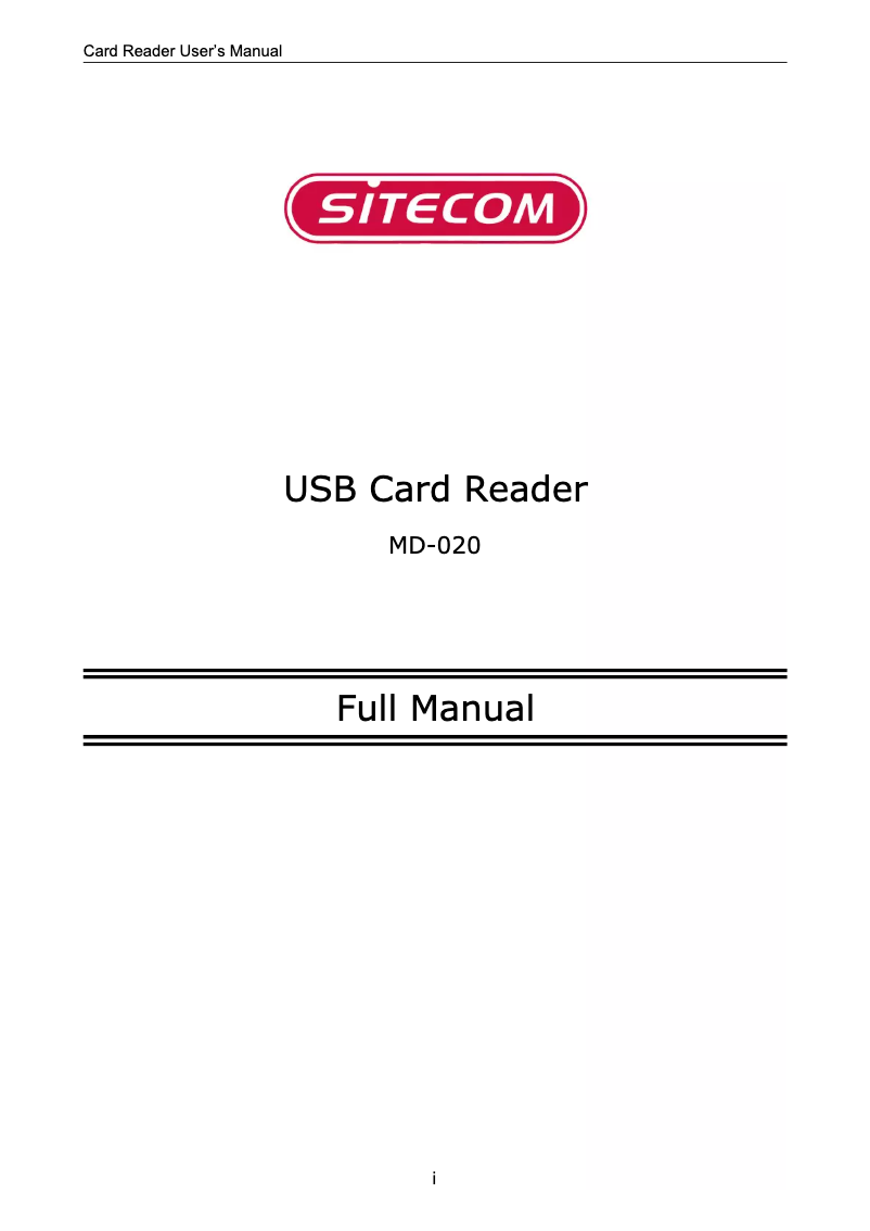 Page 1 of the manual User Manual Sitecom MD-020