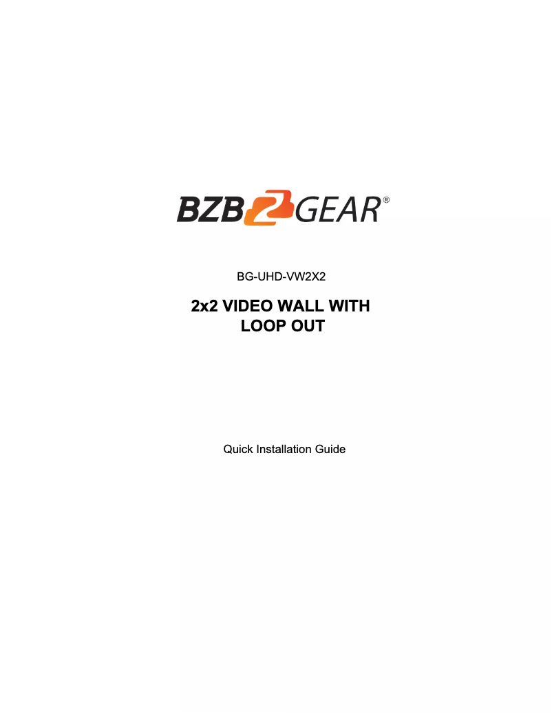 Page 1 de la notice Manuel utilisateur BZBGear UHD-VW2X2