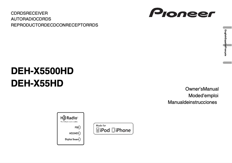 Page 1 of the manual User Manual Pioneer DEH-X5500HD