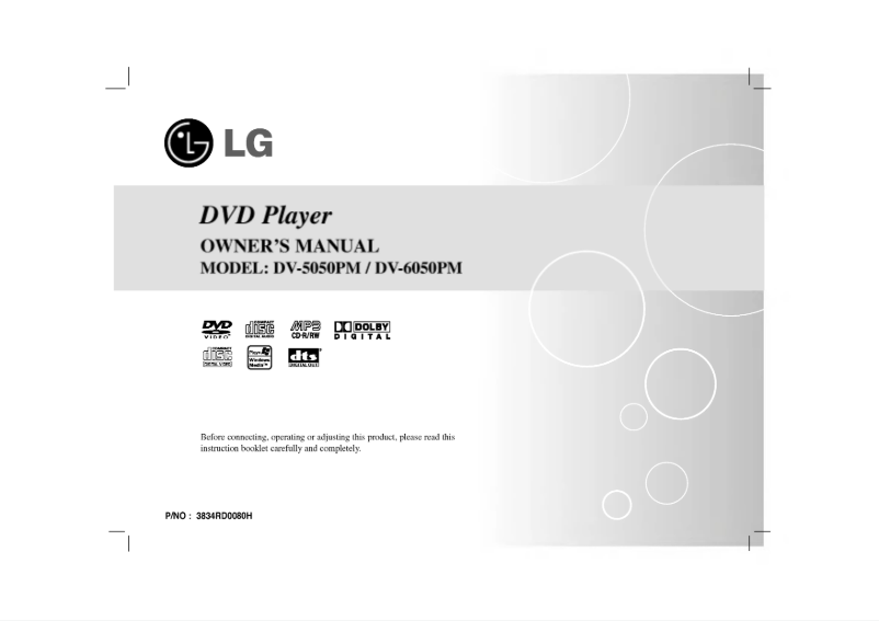 Page 1 of the manual User Manual LG DZ9411CPD