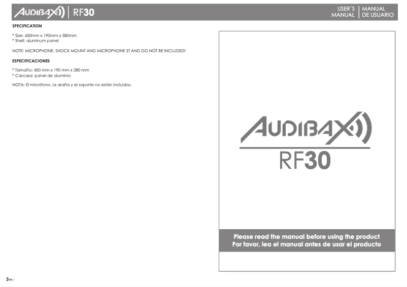 First page image of the manual for RF30