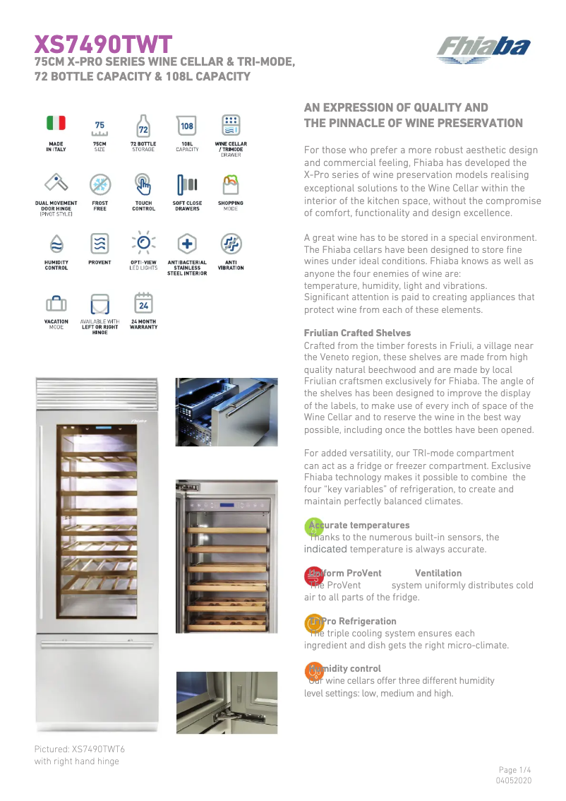 First page image of the manual for XS7490TWT6