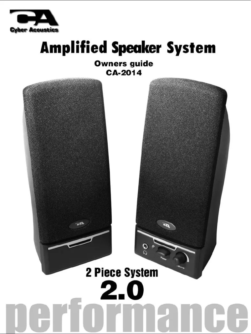Page 1 of the manual User Manual Cyber Acoustics CA-2014WB