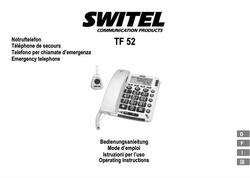 First page image of the manual for PowerTel TF 52