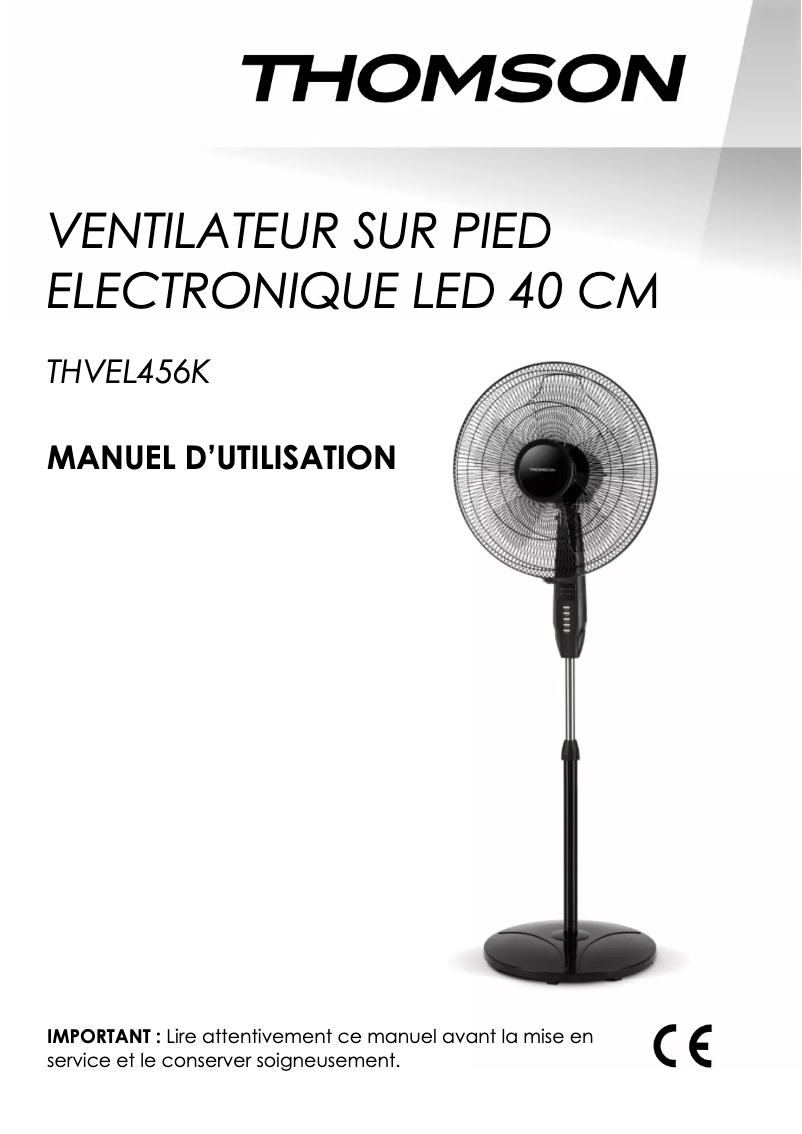 First page image of the manual for THVEL456K