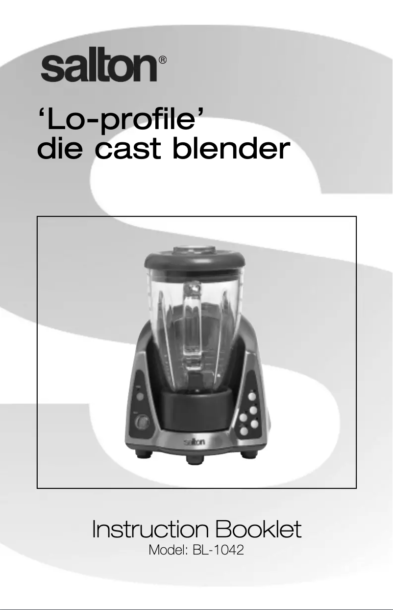 Page 1 of the manual User Manual Salton BL1042