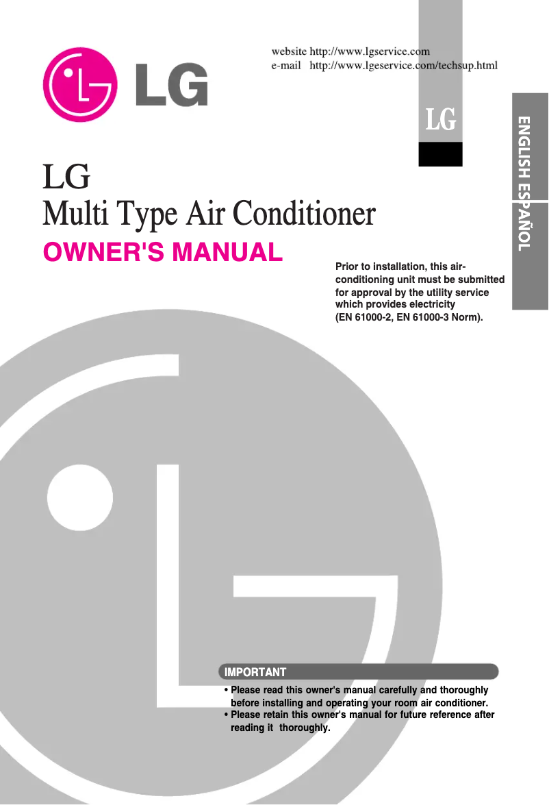 Page 1 of the manual User Manual LG AMNH18GD5L0